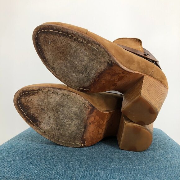 Rag and Bone Harrow Warm Brown Leather  Ankle Strap Block Heel Ankle Boots - Picture 4 of 15